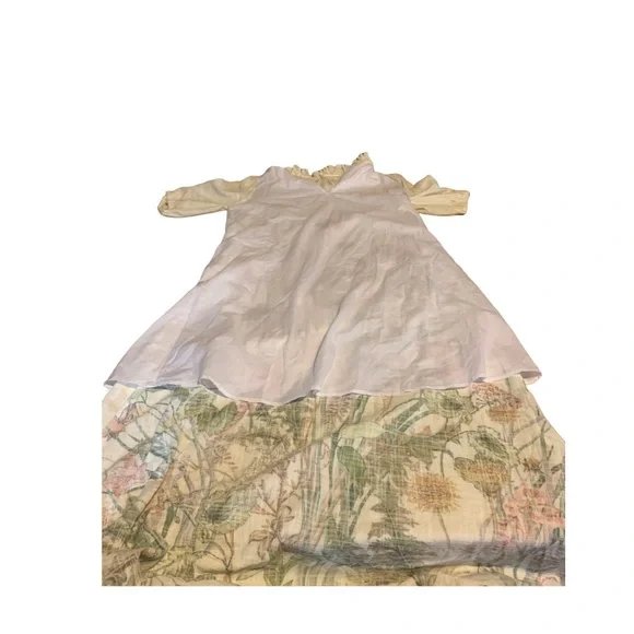 I.N.C. CREAM & GREEN BOTANICAL PRINT KAFTAN STYLE MAXI DRESS NWT (M) - Picture 10 of 13